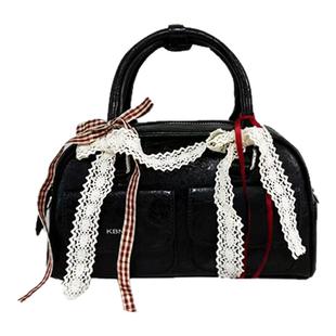 高级感小众保龄球包2025新款波士顿手提包甜美蝴蝶结单肩斜挎小包