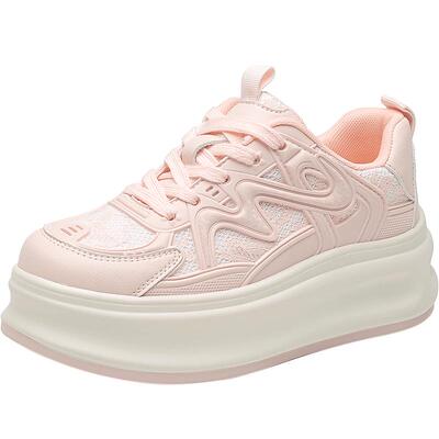 厚底小白鞋时尚休闲平底系带