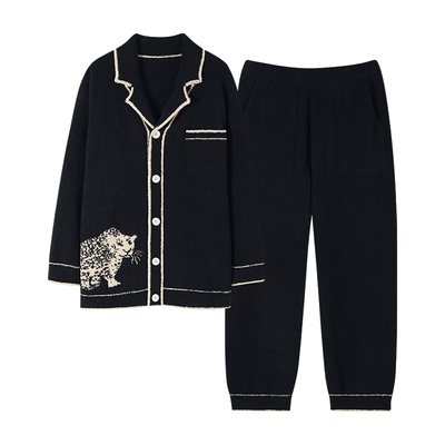 男款睡衣毛绒保暖套装居家可外穿