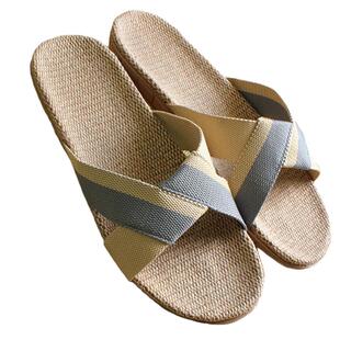 办公室内地板夏季男女式家居家具轻便静音透气亚麻情侣凉拖鞋托鞋