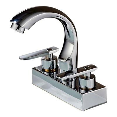 全铜双把双孔面盆冷热水龙头纯铜