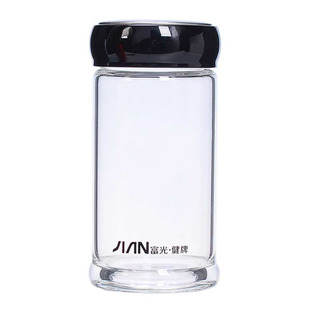 富光单层玻璃杯大肚泡茶缸子多容量透明圆形带盖防漏男女水杯正品