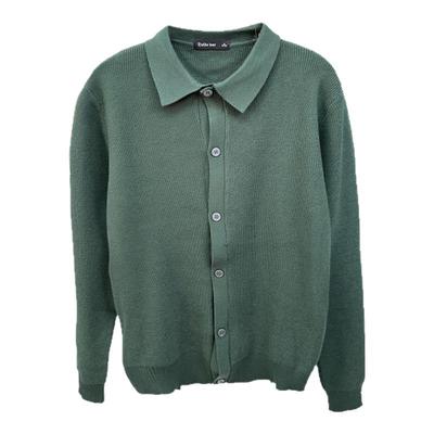 时尚小方领针织衫开衫毛衣外套