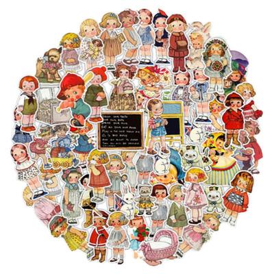 50张邵和娃娃复古装饰防水贴纸