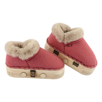 足底艾灸鞋实木可行走的发热鞋子