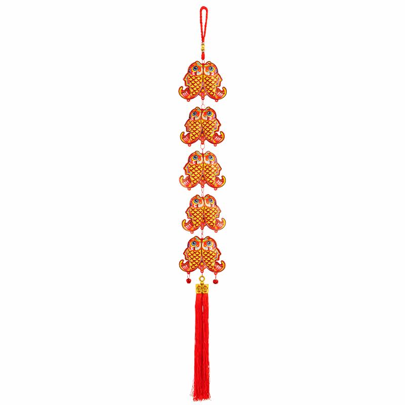新年装饰品鞭炮红辣椒串挂饰客厅过年门挂中国结福字乔迁之喜挂件