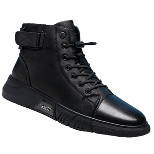 男鞋冬季潮鞋2025年新款真皮马丁靴男百搭头层牛皮高帮软底皮鞋男