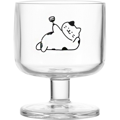 原创简笔画举杯小狗玻璃杯