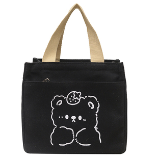 拉链帆布女手提包宝妈外出休闲小巧立体