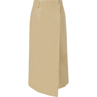 【折扣】BLOSSOM 女士不对称人造皮革围裹式中长半身裙