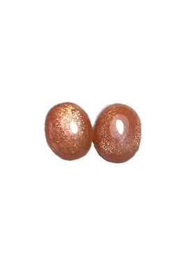 耳钉料！天然金太阳椭圆形裸石