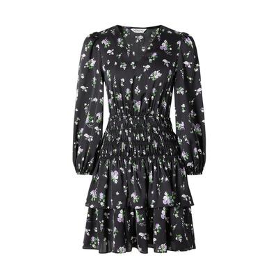 碎花镂空打揽收腰印花连衣裙