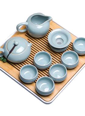 汝窑家用办公室会客陶瓷茶壶茶具