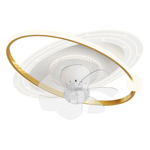 卧室风扇灯360度摇头离线语音吸顶灯新款2025年护眼儿童房吊扇灯