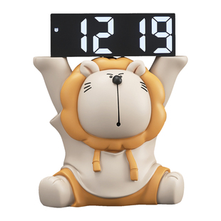 可爱卡通时钟摆件客厅玄关卧室床头钟表台式摆放式桌面智能电子钟