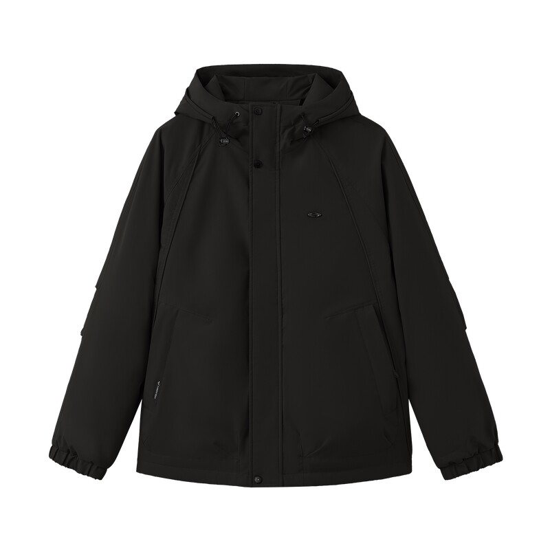 快鱼2026冬季新款工装连帽男士潮牌保暖防寒服时尚加厚百搭款棉衣