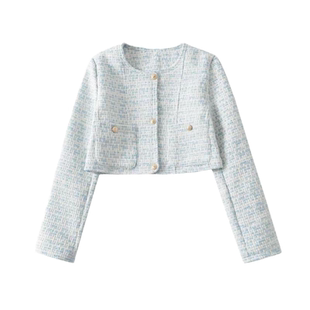 Lovedeath【晨露白山】千金休闲风小香风短款外套女高级感上衣