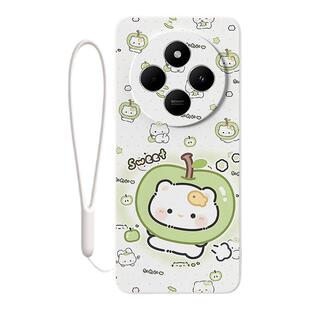 适用红米14c手机壳女生新款redmi红米14c防摔全包带挂绳redmi14r潮男青少年小米红米14r液态硅胶外壳青苹小猫