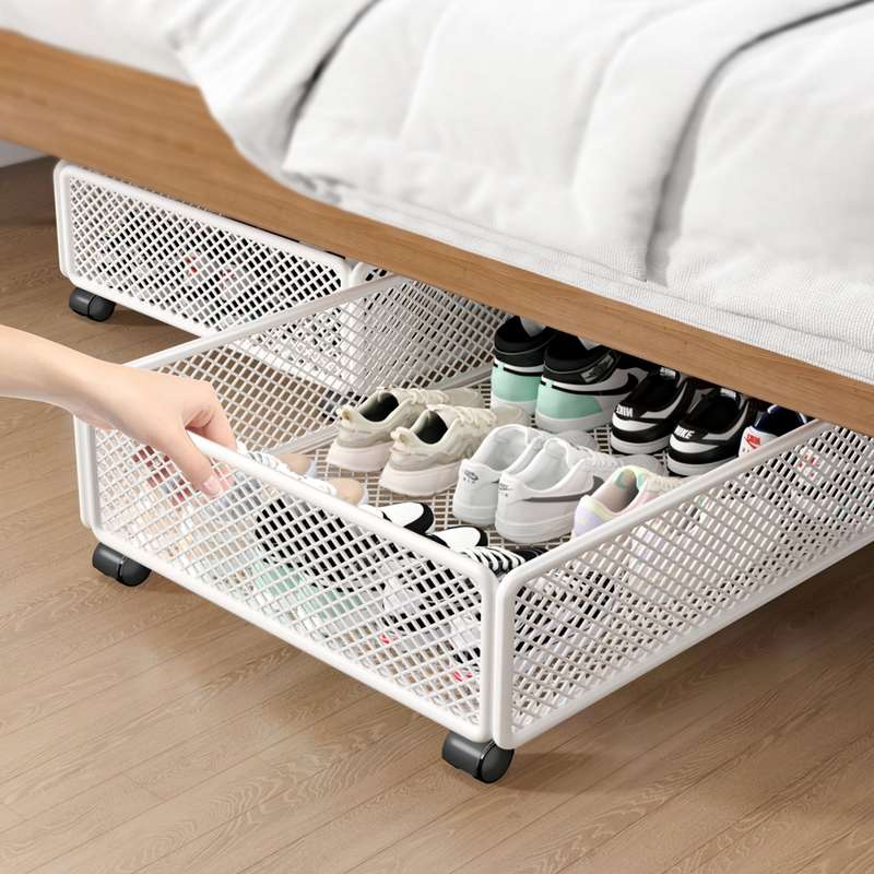 床底收纳箱沙发下抽拉置物架鞋子玩具收纳带轮储物柜神器扁平盒筐