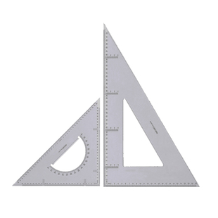 得力三角尺大号35/45厘米高精度透明塑料三角板尺子小学生教师教学用绘图多功能特套装木工专用测量工程制图
