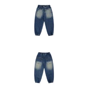 EBAER儿童加绒牛仔裤2025冬季新款男童水洗牛仔休闲裤子冬装长裤