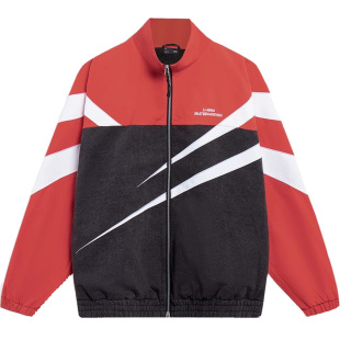 李宁外套男滑板系列男子宽松休闲风衣开衫运动服AFDT127-1-B品