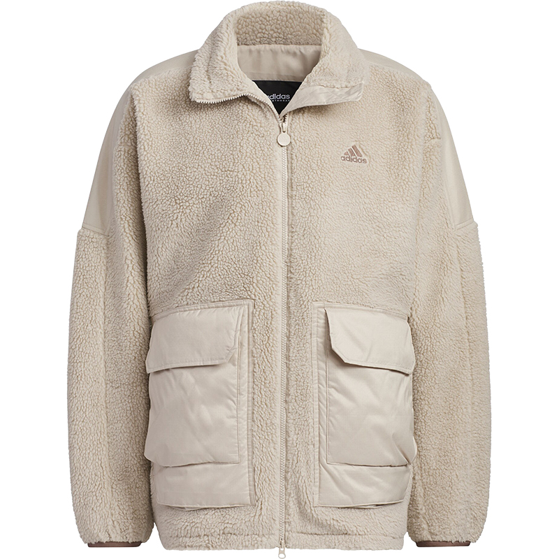 Adidas/阿迪达斯官方正品冬季新款男女针织加绒夹克外套IK7342