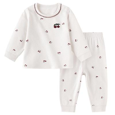 babylove【纺软织柔】女宝宝家居服春秋纯棉内衣套装睡衣樱桃甜梦