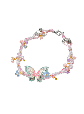 「蝶意莺情」花朵蝴蝶编织手绳