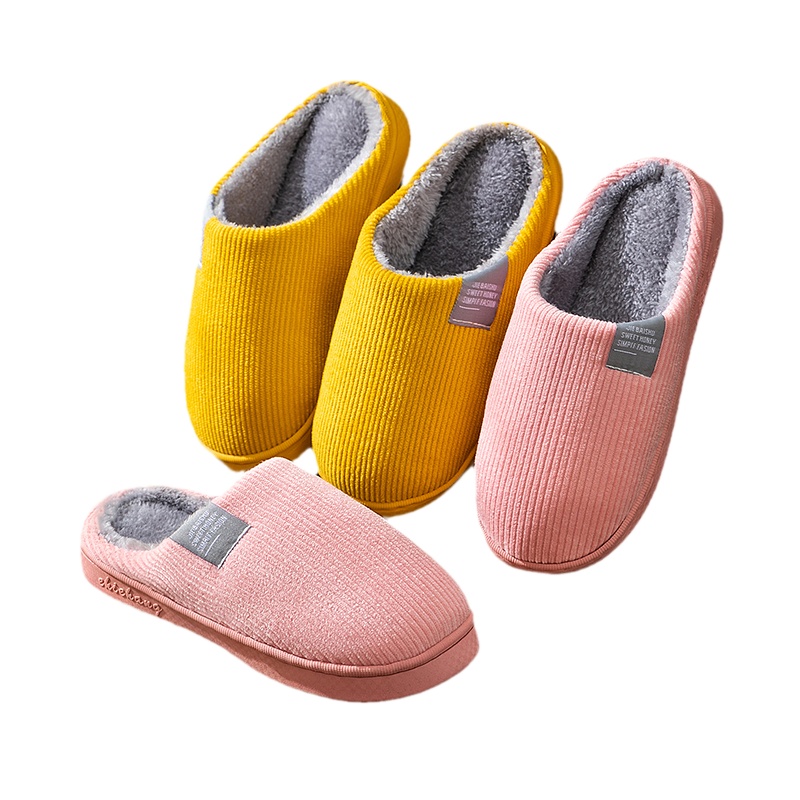 居家家棉拖鞋女家用室内防滑保暖厚底情侣款男秋冬季软底毛绒棉鞋