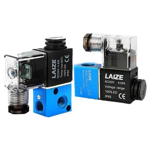 2V025-08电磁电阀D24V一进一出换向气动线圈二位二通控制AC220V