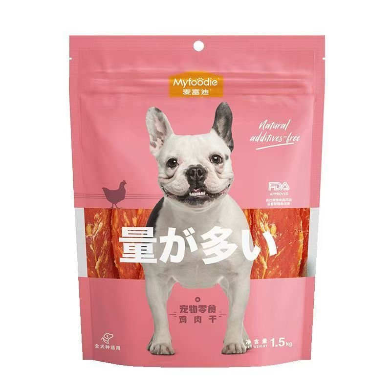 麦富迪狗零食鸡肉干1.5kg鸭肉干宠物训练互动奖励磨牙纯肉大分量