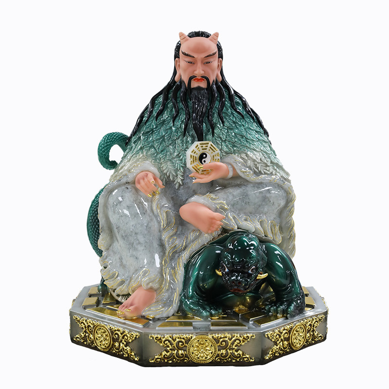汉白玉伏羲大帝神像人王伏羲像三皇人文始祖八卦祖师供奉伏羲摆件