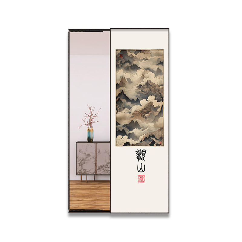 入户门进门玄关全身镜子画中式
