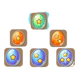 洛克王国情报蛋绿色1星橙色12星蓝色123星 汤圆 剪纸 力劈 宠物蛋