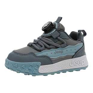 JEEP吉普童鞋男童运动鞋2025春秋新款皮面防水儿童鞋子男孩德训鞋
