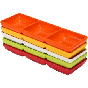 彩色密胺调料碟火锅店调味碟单格酱油碟酱料碟仿瓷双格多格蘸醋碟