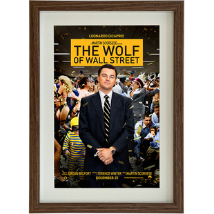 经典电影华尔街之狼海报照片相框挂画摆台壁画文艺复古装饰画礼物