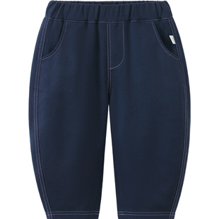 [美式呼吸弯刀裤]齐齐熊男童裤子春装新款宝宝卫裤儿童装宽松直筒