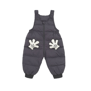 宝宝羽绒裤儿童背带羽绒裤婴幼儿冬装保暖男童女孩外出裤子连体裤