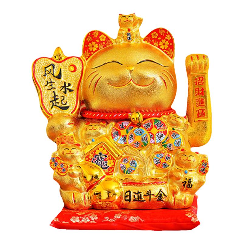 招财猫摆件入户大号店铺家居乔迁开业前台收银台电动摇手发财猫送
