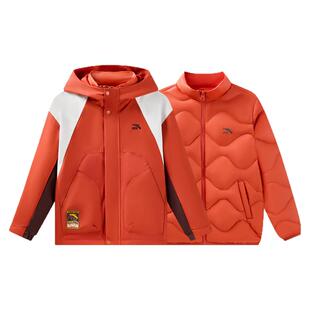 安踏儿童羽绒服两件套疯狂动物城2026春季新款丝光绒男童加绒外套