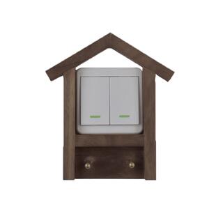 黄铜带挂钩开关贴墙贴家用保护套黑胡桃木开关套插座贴开关装饰贴