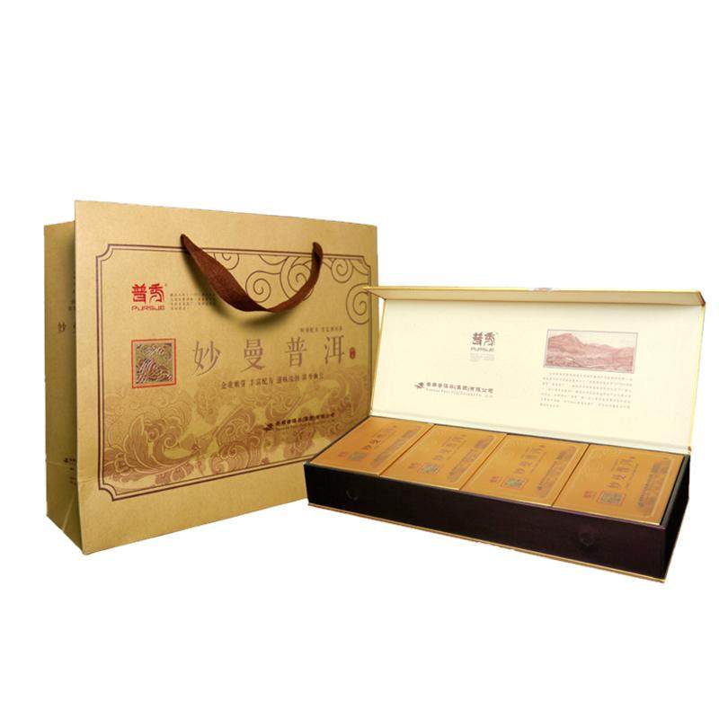 云南仓普秀妙曼普洱宫廷熟茶2012年陈香小金砖方高品质礼盒大厂