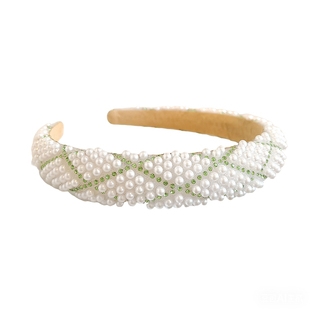 珍珠水钻发箍女童宽边高颅顶头箍气质百搭发卡韩版时尚压发