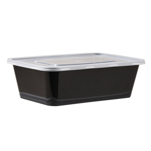 百盒花长方形一次性餐盒日式外卖便当野餐塑料打包饭盒带盖可微波