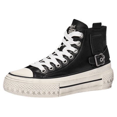 ASH女鞋2025秋季款RAGE羊皮高帮鞋女厚底拉链舒适百搭休闲硫化鞋