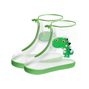 儿童雨鞋套男童秋冬新款加厚防水防滑恐龙女童上学游玩防雨鞋套