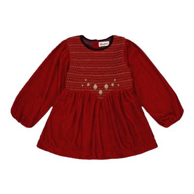 3折清仓 法国Bachaa新品女童宫廷风丝绒翻领刺绣连衣裙