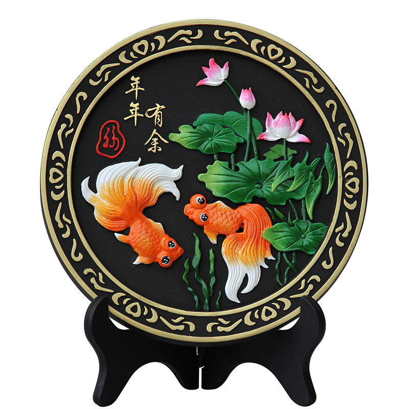年年有余摆设乔迁活性炭雕工艺品